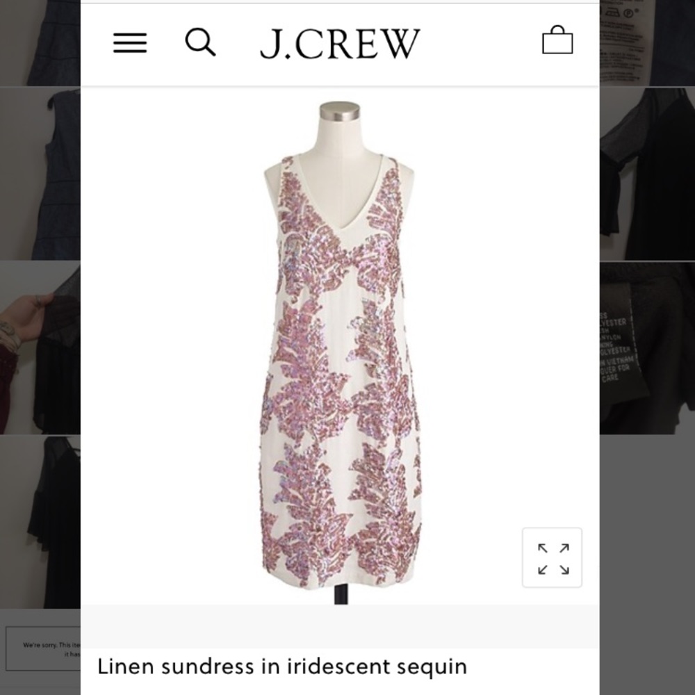 J. Crew Linen Iridescent Sequin Sundress Size 12